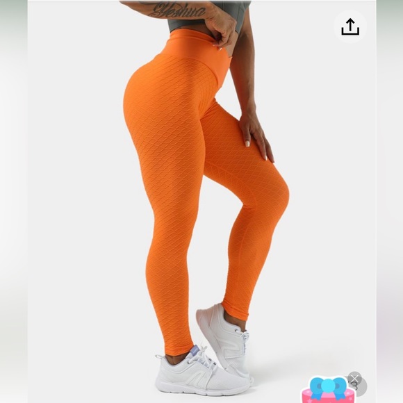 ORANGE Mid Rise Seamless Flow Crossover Leggings Size Medium - Picture 2 of 3